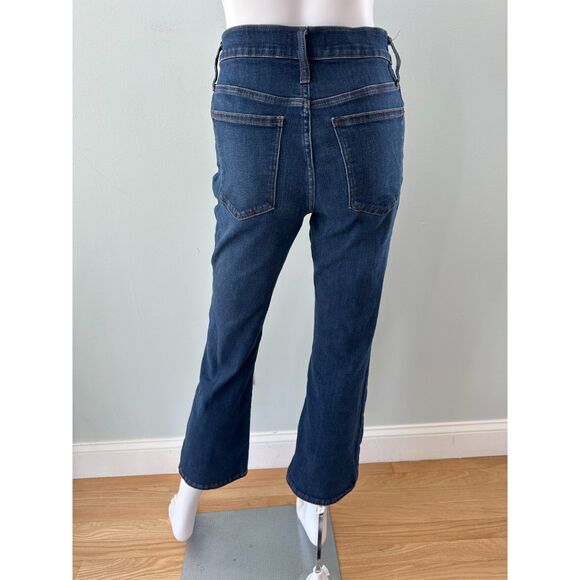 Madewell Kick Out Crop Jeans Lenoir Dark Wash Flare Denim size 27 - Picture 6 of 13